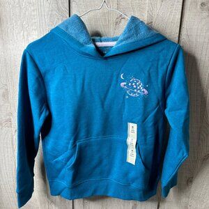 Cat & Jack Youth Girls Hoodie Sweatshirt Size M Blue Cosmic Wonder Outer Space